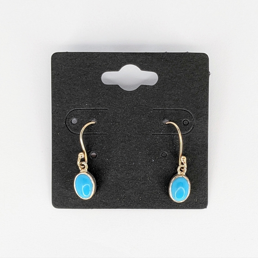 Sleeping Beauty Turquoise Dangle Earrings S925 Sterling Silver
